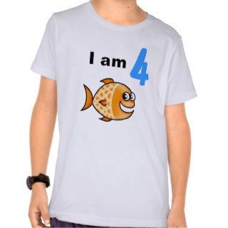 I am 4 years old today (cartoon orange fish) tshirts