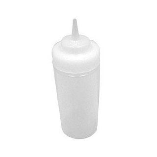 Tablecraft 12463C Polyethylene Wide Mouth Squeeze Dispenser with Nature Cone Tip, Clear, 24 Ounce (Case of 12): Kitchen & Dining