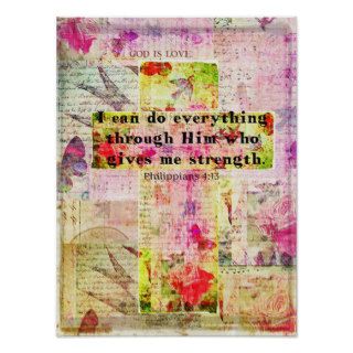 Philippians 4:13  BIBLE quote christian art Posters