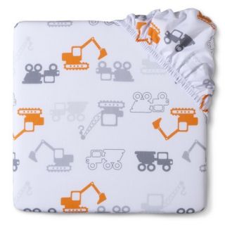 Woven Boys Construction Fitted Crib Sheet by Circo