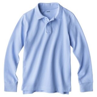 Cherokee Boys School Uniform Long Sleeve Pique Polo   Windy Blue M