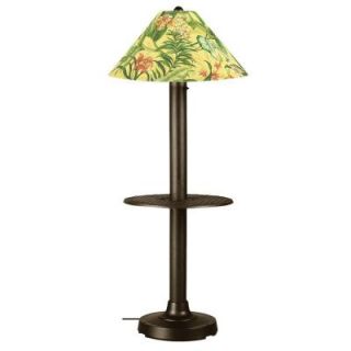 Patio Living Concepts Catalina 16 in. Outdoor Bronze Floor Lamp with Tray Table and Soleil Linen Shade 29697