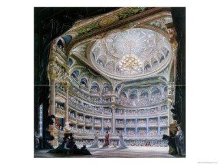 View of the Comedie Francaise Theatre in 1790, after an Original by Gaudet and Prudent Giclee Print Art (24 x 18 in) : Everything Else