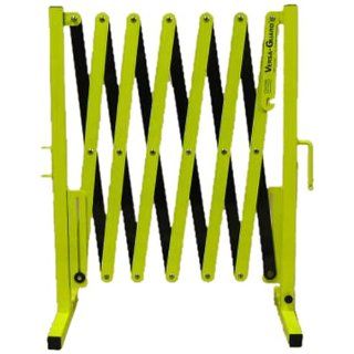 Versa Guard VG 6000 Aluminum/Steel Expandable Portable Safety Barricade with Stationary Feet, 37" Height, 17" to 136" Expanded Height, Flourescent Yellow/Black: Industrial Safety Chain Barriers: Industrial & Scientific