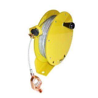 Lind Equipment ML2930 MC125 Heavy Duty Static Grounding Reel, Manual Rewind, 125ft, Clear Coated Plated Steel Cable, LE 21C Alligator Clip: Clamps: Industrial & Scientific