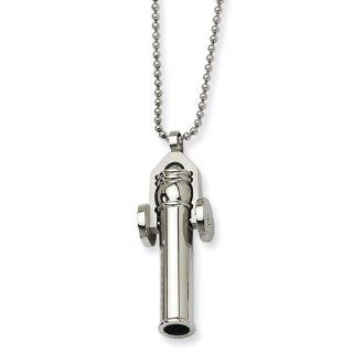 Chisel   Stainless Steel Polished Cannon Necklace 24": Pendant Necklaces: Jewelry