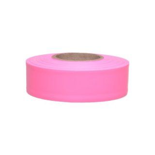Presco TFPG 658 150' Length x 1 3/16" Width, PVC Film, Taffeta Pink Glo Solid Color Roll Flagging (Pack of 144): Safety Tape: Industrial & Scientific