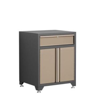 NewAge Products Pro Series 28 in. W x 34.5 in. H x 24 in. D Welded 18 Gauge Steel Base Cabinet with 2 Doors and 1 Drawer in Taupe 33203