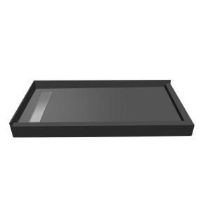 Redi Trench 34 in. x 60 in. Double Threshold Shower Pan in Black RT3460LDR PVC TBN