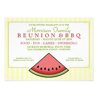 Watermelon Slice Family Reunion Invitations