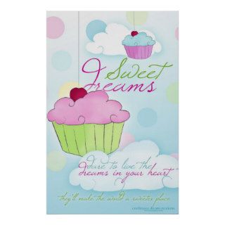 Sweet Dreams Cupcake Cloud Poster