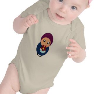 Little muslim girl purple hijab hijabi cartoon t shirt