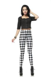 Polka Dot Plaid Black and White Stripe Puzzle Print Colorful Leggings for Girls at  Womens Clothing store