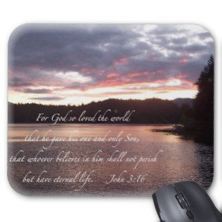 JOHN 3:16 Lake with Scripture Mouse Pad