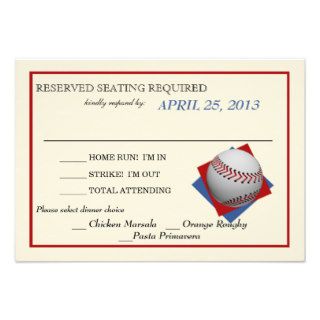 Vintage Baseball Wedding Reply Custom Invitations