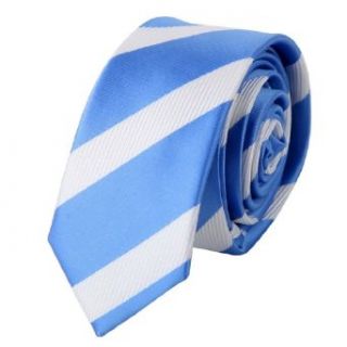 Silk Skinny Tie Blue White Thin Skinny for Men Necktie with Gift Box PS1006 148cm*7cm blue white at  Mens Clothing store: