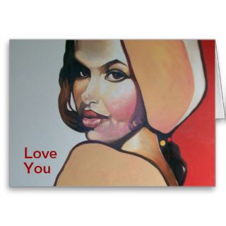 Model Look Sophia Love You Greeting Cards