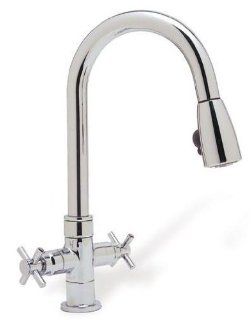 Blanco 157 038 CR Kitchen Faucet Dual Cross Handles with Pullout Spray Chrome   Touch On Kitchen Sink Faucets  