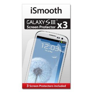 iSmooth Samsung Galaxy S3 Screen Protector 3 Pack Highest Rated Premium Quality   Free Lifetime Replacement Guarantee   Package Includes BONUS Cleaning Cloth and Three (3) Screen Protectors: Cell Phones & Accessories