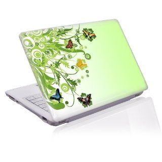 15.4" Taylorhe laptop skin protective decal green flower scene with butterfly: Computers & Accessories
