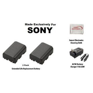 2 Pack Extended Life Replacement Battery Pack For The Sony NP FM55H 1800MAH! For Sony Alpha DSLR A500 DSLR A550 DSLR A100 DSLR A200 DSLR A300 DSLR A350 DSLR A700 DSLR A900 Cyber Shot Mavica + 110/220V 1 Hour Home & Car Charger + SSE Cleaning Cloth : Di