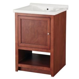 Foremost Westmount Laundry Cabinet in Light Walnut and Vitreous China Sink in White WSLNAT2323