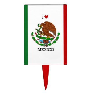 I Love Mexico, Mexican Flag Cake Topper