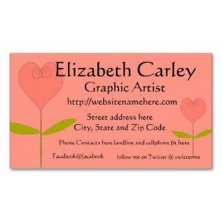 Heart Shaped Rose  Business Card