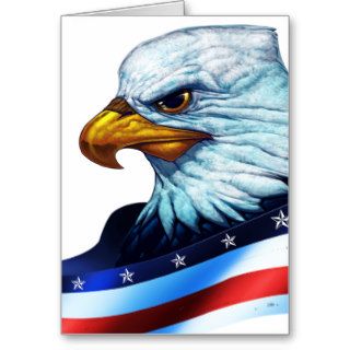 Patriotic eagle USA flag 4 july Greeting Cards