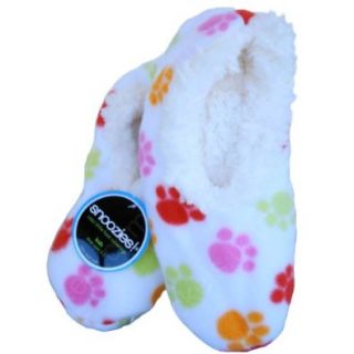 Womens Dog Paw No Skid Slipper Sock Footwear by Snoozies in Multi   Small: Shoes