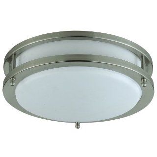 Cal Lighting LA 182S Flush Mount with White Glass Shades, Brushed Steel Finish   Flush Mount Ceiling Light Fixtures  