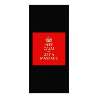 Keep Calm and Get a Massage Custom Rack Cards