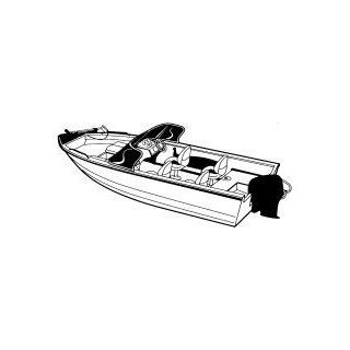 Aluminum V Hull Fishing Boats With Walk Thru Windshield Trailerable Boat Covers   Poly Guard Ii 8 Oz Polyester Duck Fabric   Outboard (Max C/L Beam: 19' 6"" 94" / Color: Gray) : V Hull Style Boat Covers : Sports & Outdoors