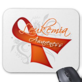 Scroll Ribbon Leukemia Awareness Mouse Pads