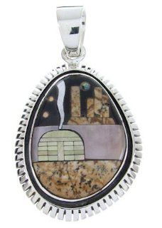 Sterling Silver Multicolor Native American Design Pendant YS69967: SilverTribe: Jewelry