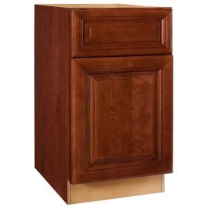 Home Decorators Collection Assembled 15x28.5x21 in. Desk Height Base Cabinet with 1 Door in Lyndhurst Cabernet DDO15R LCB
