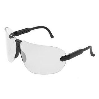Safety Glasses Black Frame With Medium Large Clear Lens: Industrial & Scientific