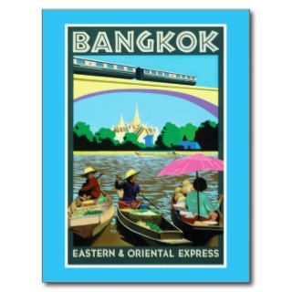 Bangkok Thailand  Vintage Travel Poster Postcard