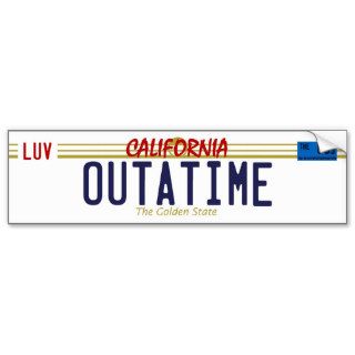 OUTATIME License Plate Bumper Sticker