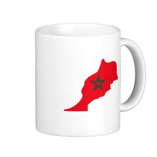 Morocco Flag Map full size Coffee Mugs