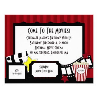 KRW Custom Movie Birthday Party Invitations