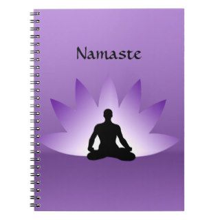 Namaste Yoga Lotus Man Flower Violet Notebook