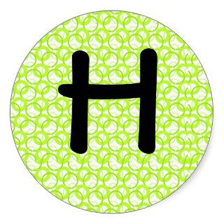 KRW Cool Lime Circle Letter H 3 Inch Sticker
