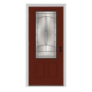 JELD WEN Idlewild 3/4 Lite Painted Steel Entry Door with Primed Brickmold THDJW166700463
