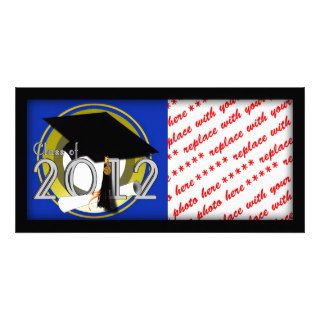 Class of 2012   School Colors Gold & Blue Solid Photo Greeting Card