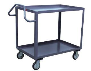 Jamco Products ES236 U5 GP 24 Inch by 36 Inch 1200 Pound Capacity Ergonomic Handled 2 Shelf Service Cart: Home Improvement