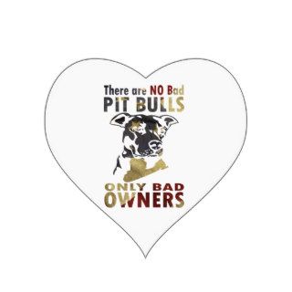 NO BAD PIT BULLS AF4 HEART STICKER