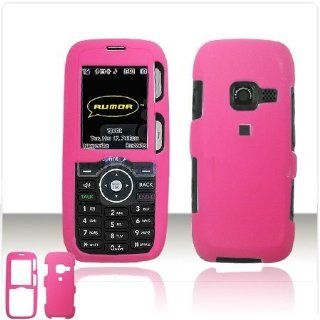 LG LX260 Rumor Scoop Cell Phone Hot Pink Rubber Feel Protective Case Faceplate Cover: Cell Phones & Accessories