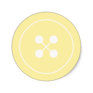 Yellow Button Baby Shower Favor Sticker