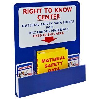 Brady 2001 30" Height, 24" Width, 4 1/2" Depth, Tough Acrylic, Red And White On Blue Color Standard Right To Know Center: Industrial Warning Signs: Industrial & Scientific